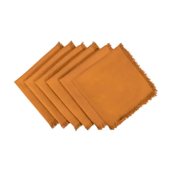 DII&reg; Solid Heavyweight Fringed Napkins, 6ct. Pumpkin Spice {1}