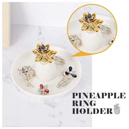 NEX&trade; 6" Pineapple Ceramic Jewelry Holder {4}