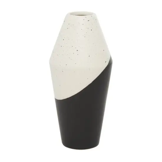 Black Ceramic Contemporary Vase, 12" x 6" x 6" {4}