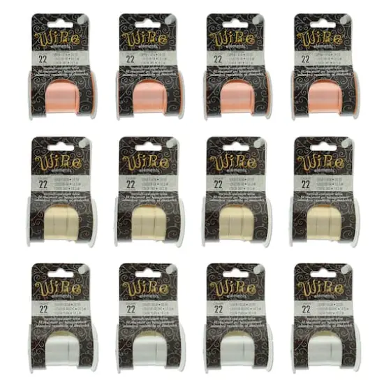 The Beadsmith&reg; Wire Elements&trade; 22 Gauge Tarnish Resistant Medium Temper Gold, Silver & Copper Wire, 12ct. {1}