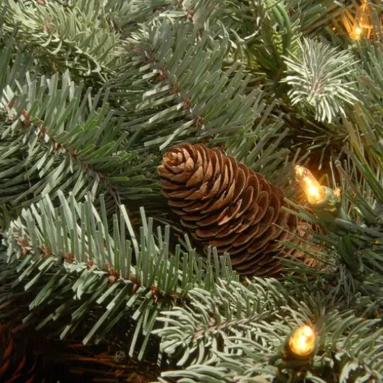 3ft. Feel Real&reg; Frosted Arctic Spruce with Pinecone Mailbox Swag, Warm White LED Lights {5}