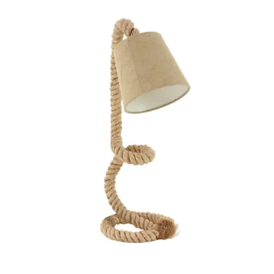 Brown Rope and Iron Rustic Desk Lamp, 32" x 11" x 14" {3}