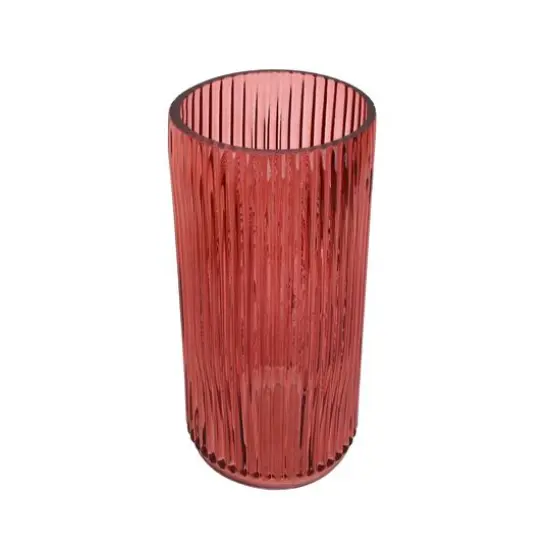 10" Tall Ribbed Glass Vase by Ashland&reg; Burgundy {3}