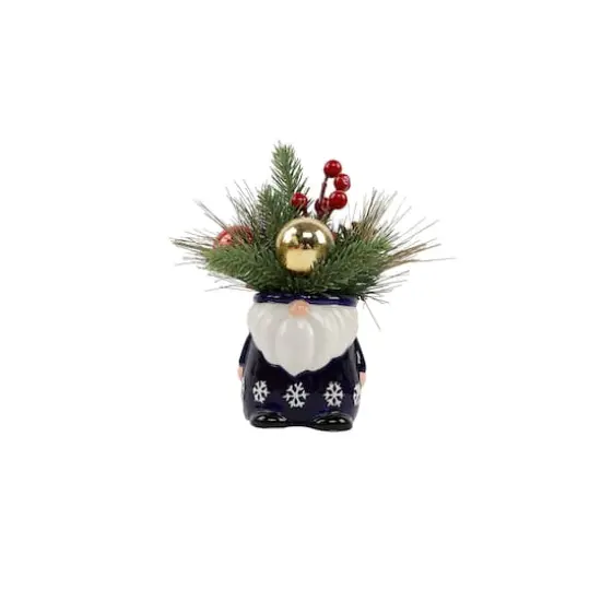 Christmas Mix In 8" Gnome Ceramic Pot {1}