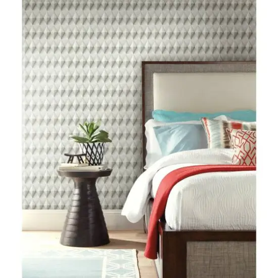 RoomMates Paragon Geometric Peel & Stick Wallpaper Taupe and White {7}