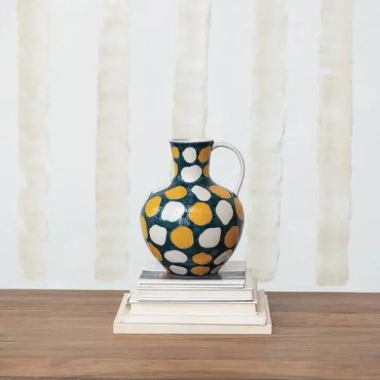 Hello Honey&reg; 10.5" Dotted Elegance Multicolored Stoneware Jug {3}