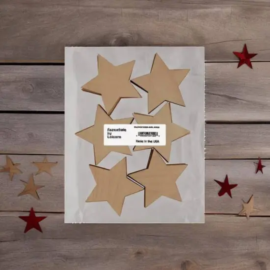 Essentials by Leisure Arts 24 Pack 3" x 3" Stars Flat Wood Shape {3}