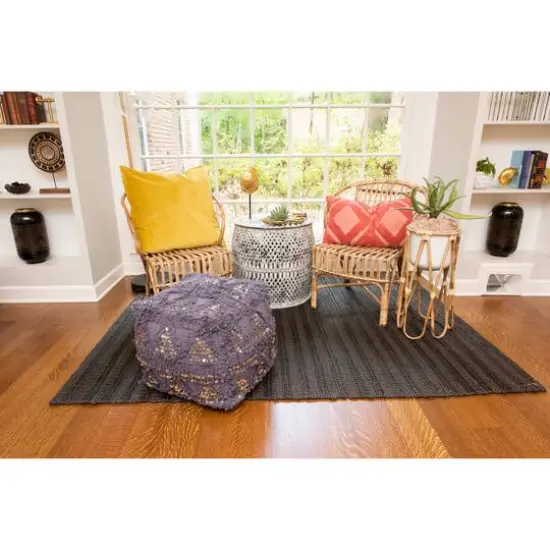 Hello Honey&reg; 16" Square Moroccan Wedding Quilt Pouf with Fringe & Sequins {7}