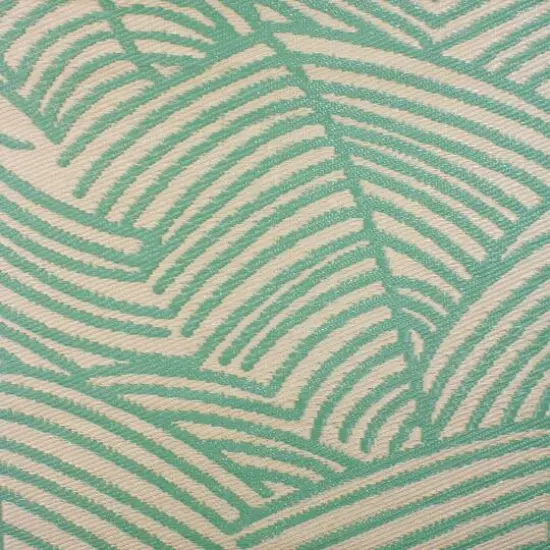 Green & Beige Leaf Design Rectangular Outdoor Area Rug, 4ft. x 6ft. {5}