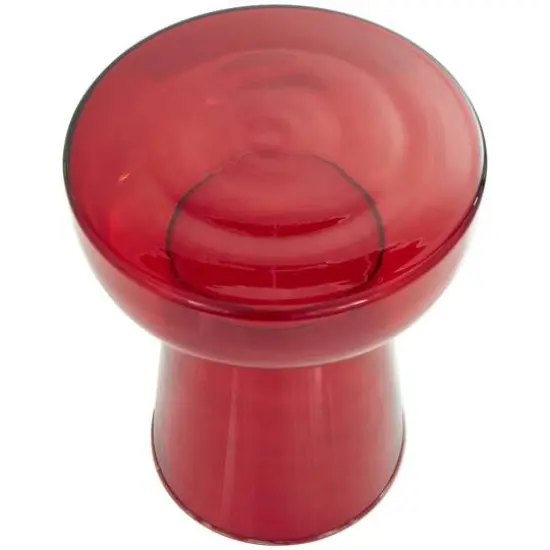 20" Glass Modern Side End Accent Table Red {3}