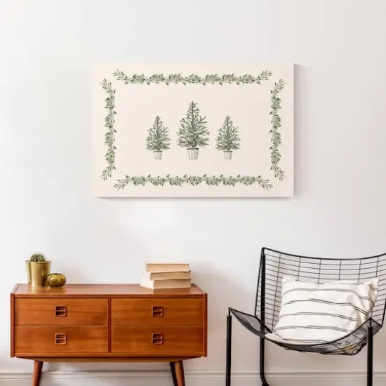 Garlan Border Christmas Tree Canvas Wall Art {5}
