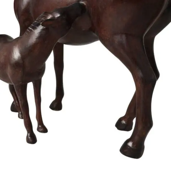 Dark Brown Horse Mom & Baby Sculpture  {6}