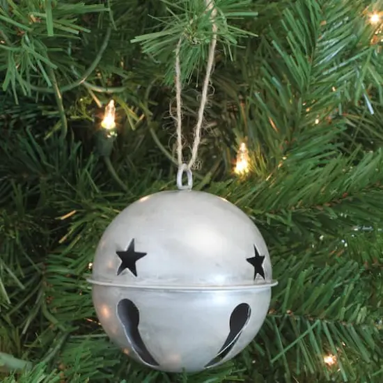 Haute Decor 6ct. 3.5" Silver Jingle Bell Ornaments {3}