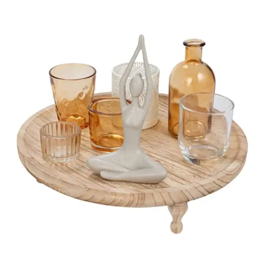 Hello Honey&reg; Yoga Figure & Glass Votive Candle Holder Set {1}
