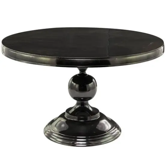 Black Aluminum Coffee Table with Pedestal Base 31" x 31" x 19" {1}