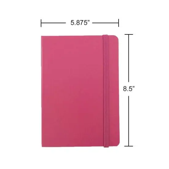 JAM Paper Large Hardcover Notebook with Elastic Band Pink Berry {7}