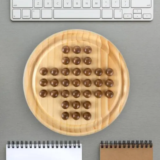 Toy Time Wooden Solitaire Board Game Set {9}