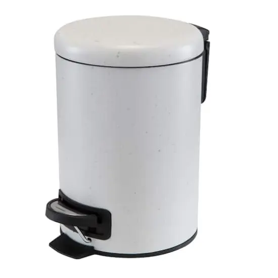 Elle D&eacute;cor White Speckled Design Step Bin with Lid Trash Can {1}
