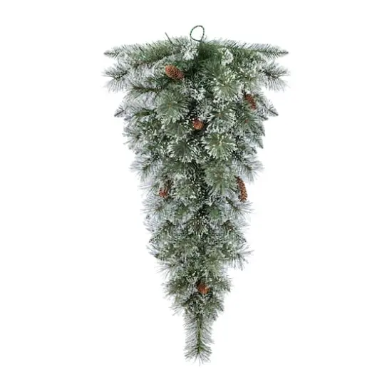 Glitzhome&reg; 3ft Pre-Lit Frosted Greenery Pinecones Christmas Teardrop, LED Lights and Timer {6}