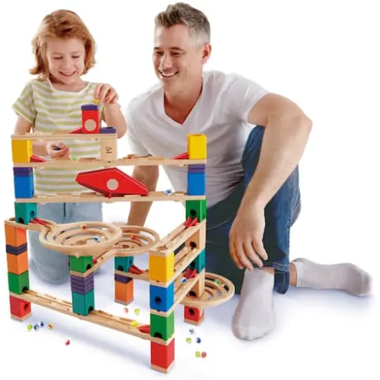 Hape Quadrilla Wooden Marble Run Construction Vertigo Set {3}