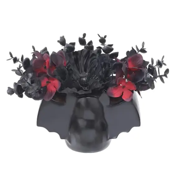 8" Potted Poppy & Hydrangea in Bat by Ashland&reg; {1}