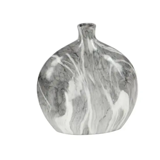 13" Marble Stoneware Contemporary Vase Set {3}