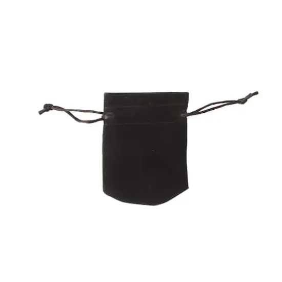 4" Black Velvet Jewelry Bag by Bead Landing&trade;, 8ct. {1}