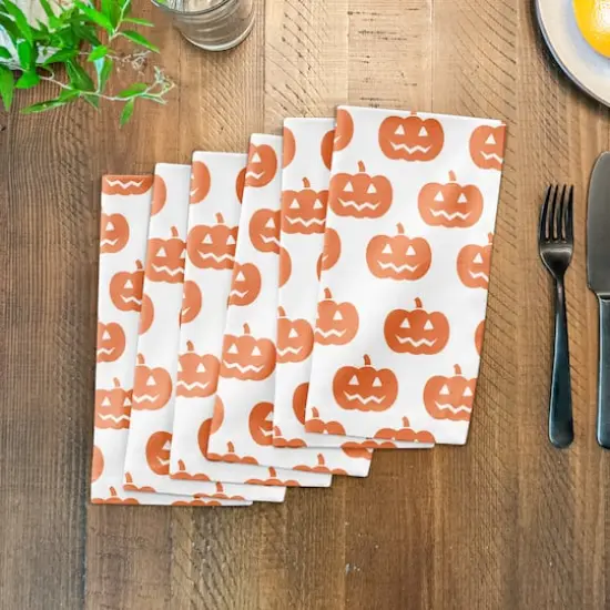 Jackolantern Pattern 10" x 10" Cotton Twill Napkin {4}
