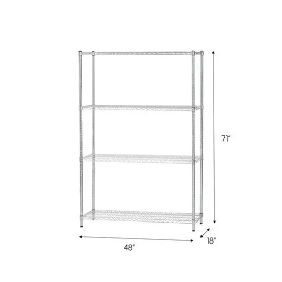 Iris&reg; 71" Silver 4-Tier Wire Rack Shelf {5}