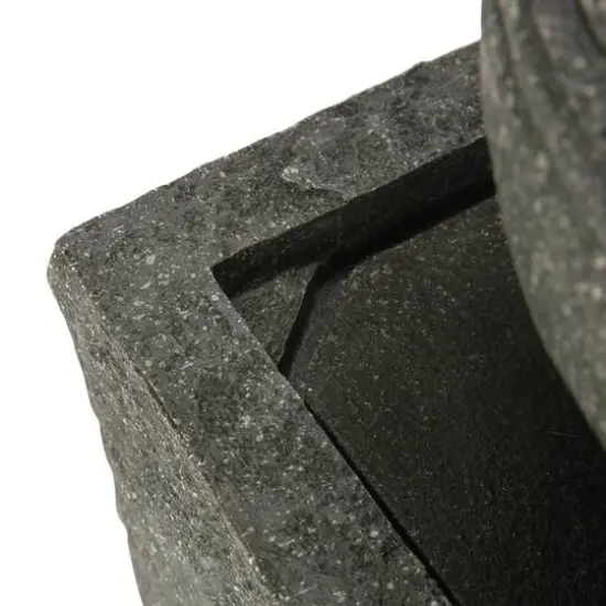 Glitzhome&reg; 32" Polyresin Rippling Floating Sphere Outdoor Fountain with LED Light {6}