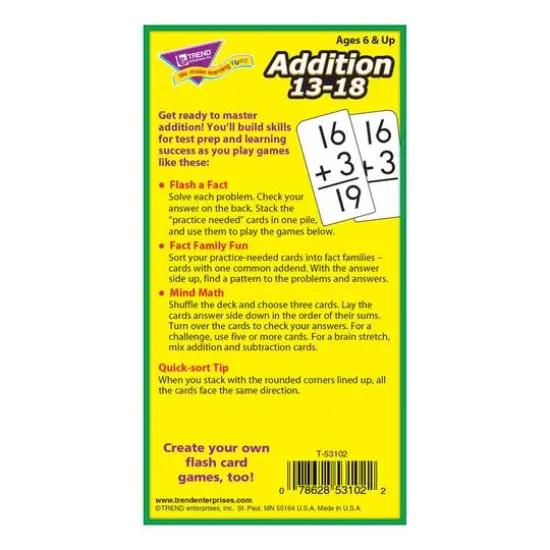 Trend Enterprises&reg; Addition 13-18 Skill Drill Flash Cards {6}