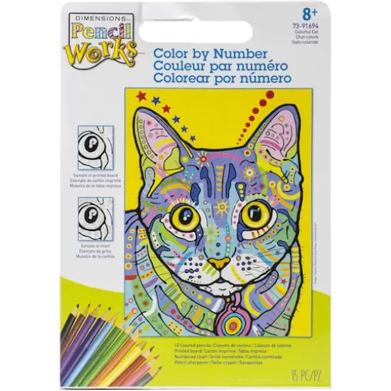 Dimensions&reg; Pencilworks&trade; Colorful Cat Color By Number Kit {1}