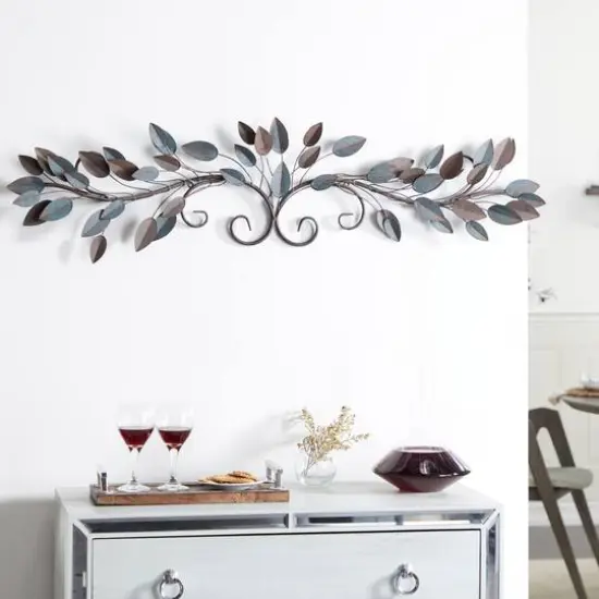 Blue Metal Traditional Tree Branch Wall Decoration {4}