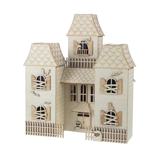 11.5" DIY Shuttered House LED Wood D&eacute;cor by Make Market&reg; {4}