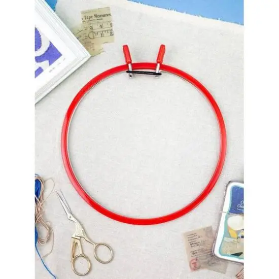 Nurge 5" Spring Metal Embroidery Hoop Deep Red {3}