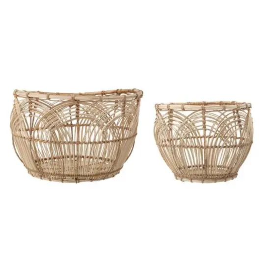 Hello Honey&reg; Natural Handmade Decorative Rattan Basket Set {3}