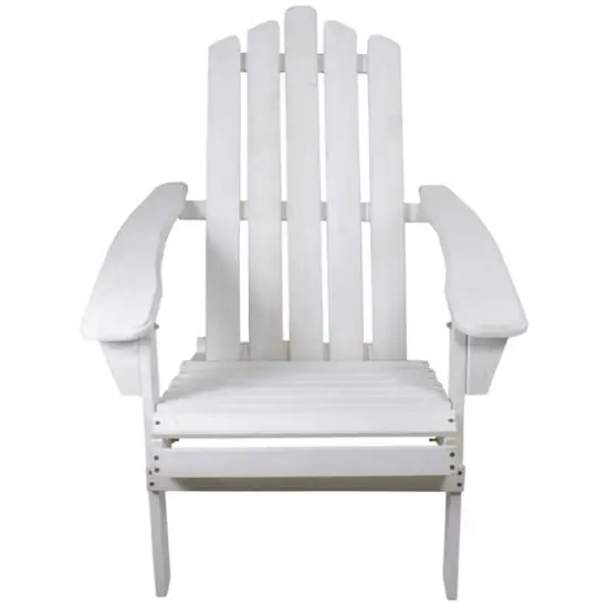 36" Classic Folding Wooden Adirondack Chair White {7}