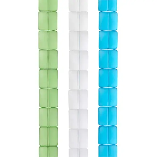 Matte Multicolored Glass Square Beads, 11mm by Bead Landing&trade; {1}