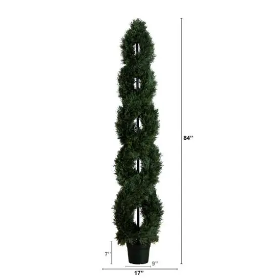 7ft. UV-Resistant Double Pond Cypress Spiral Topiary {6}