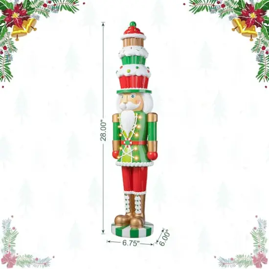 Glitzhome® 28" Pre-Lit Christmas Nutcracker Porch Décor with Timer {9}