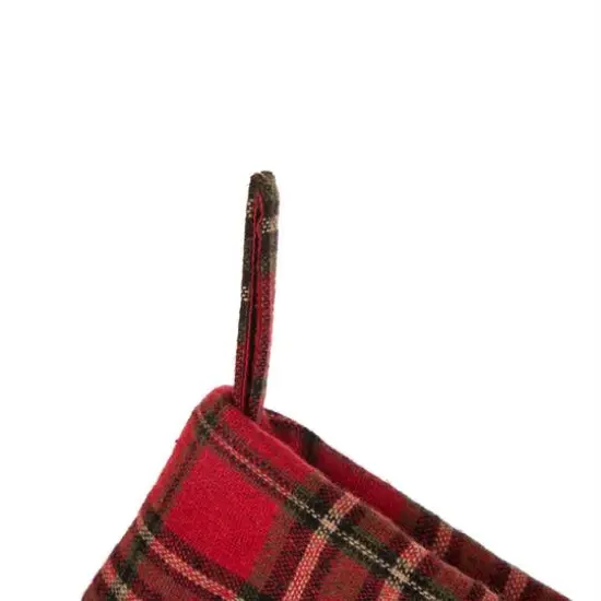 Glitzhome&reg; 21" Red Truck Embroidered Linen Stocking, Set Of 2 {7}