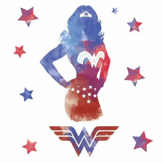 RoomMates Wonder Woman Watercolor Peel & Stick Giant Wall Decals {1}