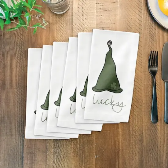 Leprechaun Gnome Napkin 10" x 10" Cotton Twill Napkin {4}
