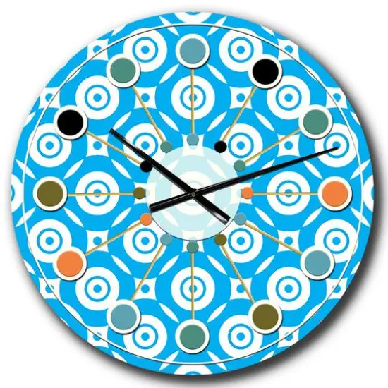 Designart 'Retro Ornamental Design Iv Mid-Century Modern Wall Clock {1}
