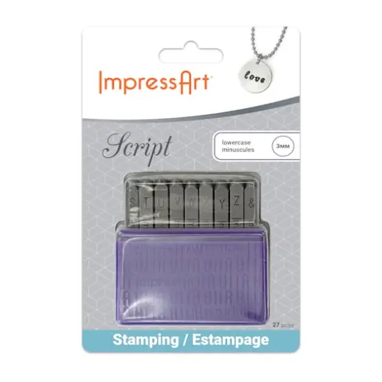 ImpressArt&reg; 3mm Basic Script Lowercase Letter Stamps Set {1}