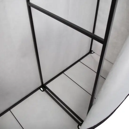 Honey Can Do 60" Gray Wide Double Door Portable Wardrobe Closet {7}