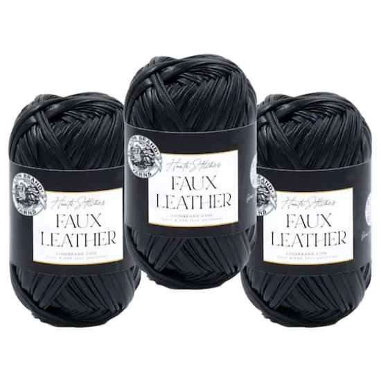 3 Pack Lion Brand&reg; Haute Stitches Faux Leather Yarn Night Sky {1}