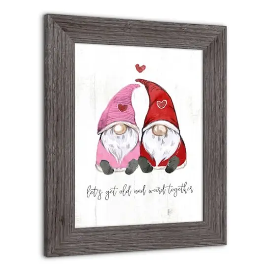 Get Old And Weird Together Gnomes Western Gray Framed Print {3}