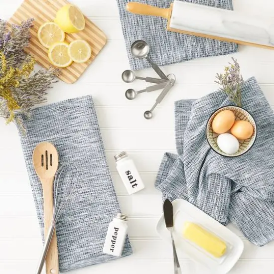 DII&reg; Tonal Recycled Cotton Waffle Dish Towels, 3ct. Teal Green {4}