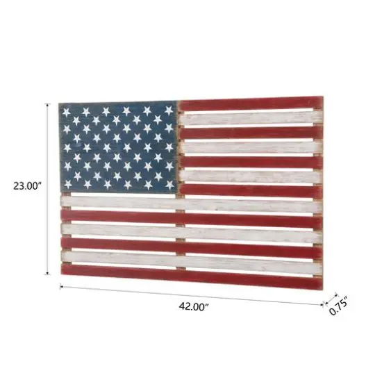 Glitzhome&reg; Wooden American Flag Hanging Wall Decor {9}